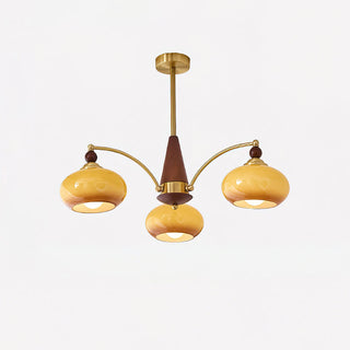 Moderner Mid-Century Retro Glaskronleuchter mit Warmem Licht