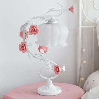 Romantische Nachttischlampen Glas Rose