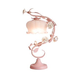 Romantische Nachttischlampen Glas Rose