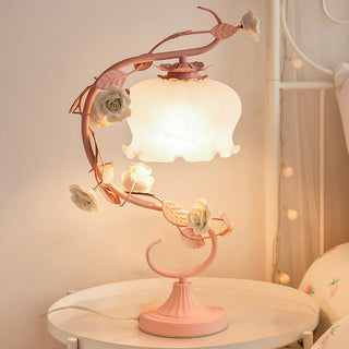 Romantische Nachttischlampen Glas Rose