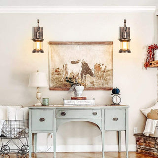 Rustikale Mid Century Retro Wandleuchte für Zuhause