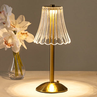 Golden Crystal Glass Table Lamp in Decorative Design with Sparkling Shade - Image 8
