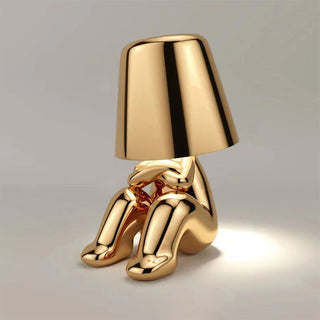 Moderne Skulpturale Goldene Nachttischlampe