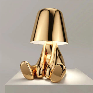 Moderne Skulpturale Goldene Nachttischlampe