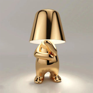 Moderne Skulpturale Goldene Nachttischlampe