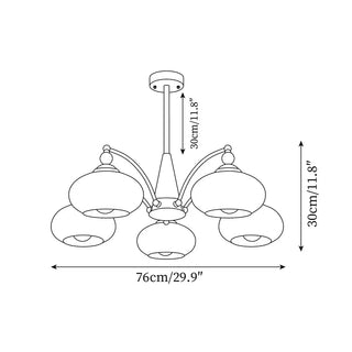 Beeindruckender Mid-Century Retro Glaskronleuchter Licht Design