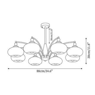Beeindruckender Mid-Century Retro Glaskronleuchter Licht Design