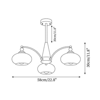 Beeindruckender Mid-Century Retro Glaskronleuchter Licht Design