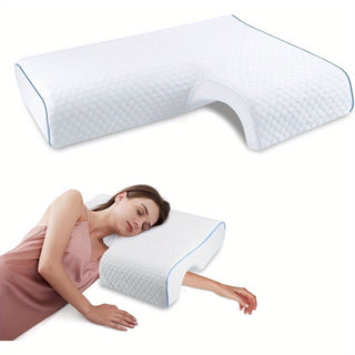 Seitenschläferkissen mit Arm-Aussparung für Nacken und Schulter