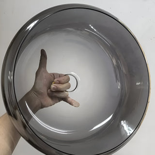 Handgefertigter Mid-Century Retro Glaskronleuchter mit LED Beleuchtung