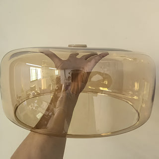 Handgefertigter Mid-Century Retro Glaskronleuchter mit LED Beleuchtung