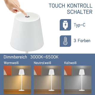 Moderne Kabellose LED-Touch-Tischlampe
