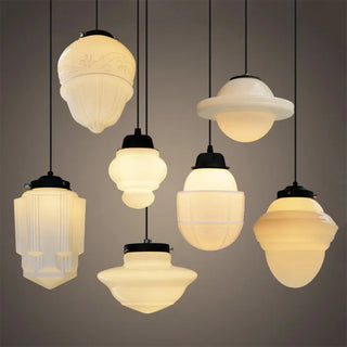 Wohnzimmer Geometrisches Milchglas Pendelleuchte