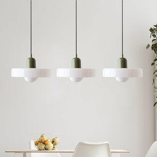Pendelleuchte Esstisch – Moderne Deckenlampe mit 3 farbigen Glasschirmen