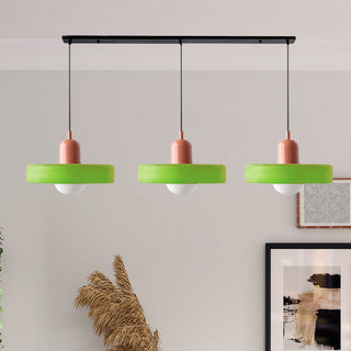 Pendelleuchte Esstisch – Moderne Deckenlampe mit 3 farbigen Glasschirmen