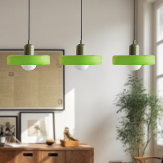 Pendelleuchte Esstisch – Moderne Deckenlampe mit 3 farbigen Glasschirmen