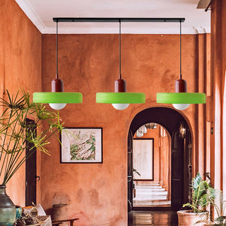 Pendelleuchte Esstisch – Moderne Deckenlampe mit 3 farbigen Glasschirmen