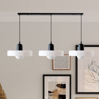 Pendelleuchte Esstisch – Moderne Deckenlampe mit 3 farbigen Glasschirmen