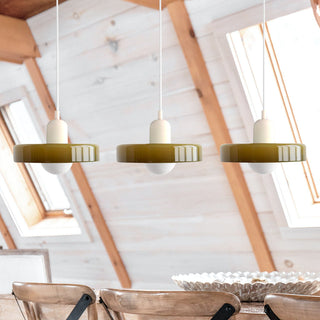 Pendelleuchte Esstisch – Moderne Deckenlampe mit 3 farbigen Glasschirmen
