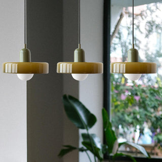 Pendelleuchte Esstisch – Moderne Deckenlampe mit 3 farbigen Glasschirmen