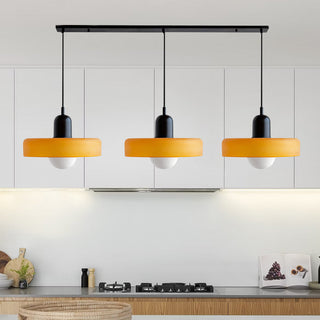Pendelleuchte Esstisch – Moderne Deckenlampe mit 3 farbigen Glasschirmen