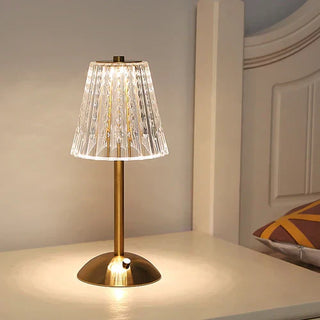 Golden Crystal Glass Table Lamp in Decorative Design with Sparkling Shade - Image 11